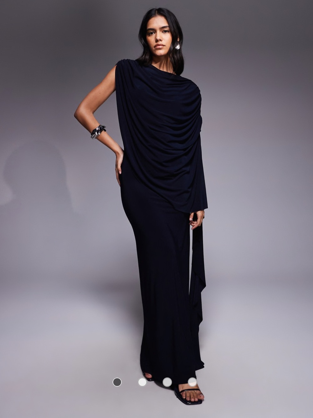 ASOS one shoulder cape maxi dress - Navy